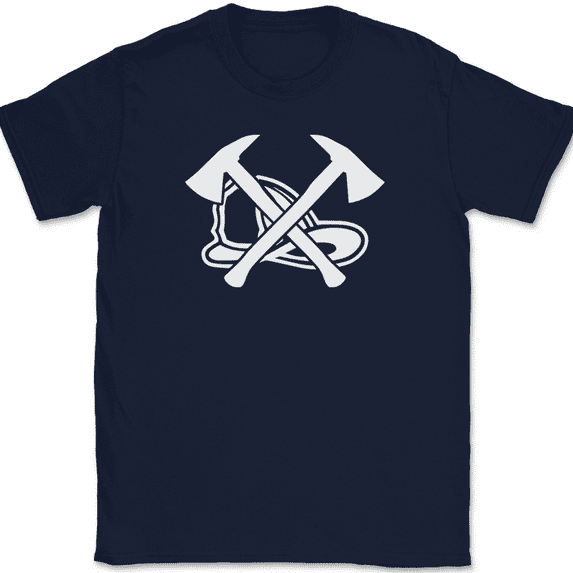 Fireman Axe T-Shirt Firefighter Job Related Support The Red Graphic Tee - Navy, M