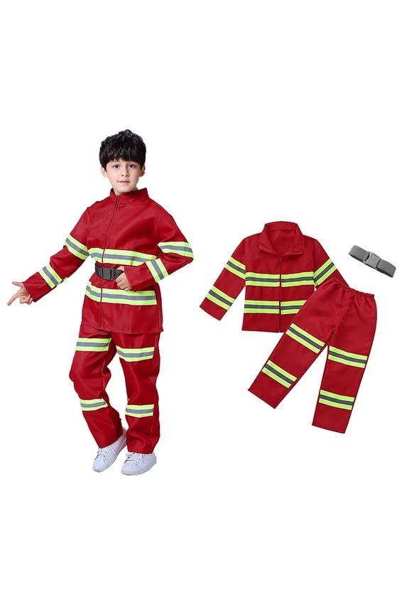 Fireman Children Role Playing Three Piece Set School Toy Accessories Campus Set Toddler Nice Outfit Boy Baby Boy Shorts Outfit Shirt Tie Set Boys 6t Winter Shorts Hoodie Set Kids Baby Winter