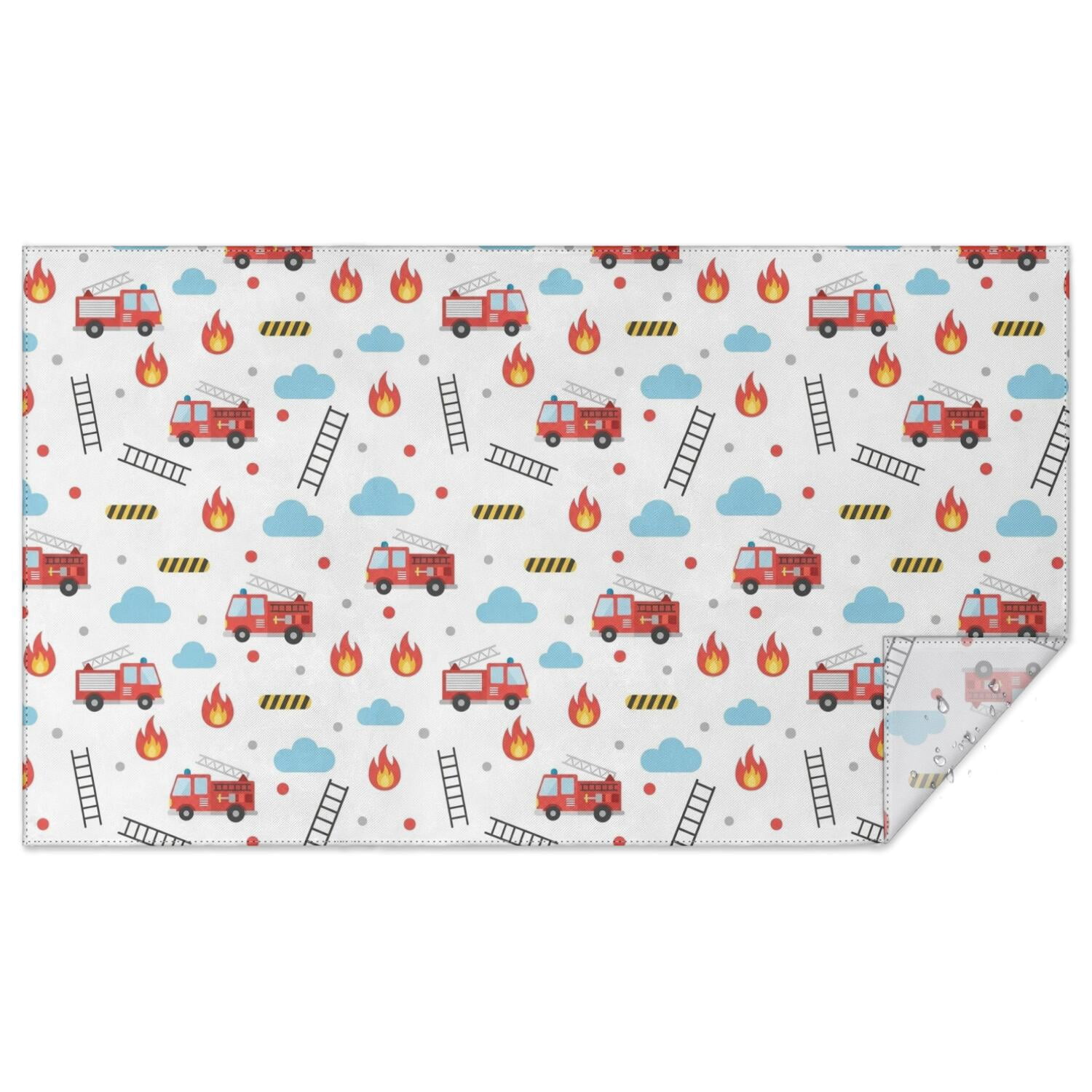 Fireman and Cloud White Pattern Waterproof Tablecloth, Rectangular ...