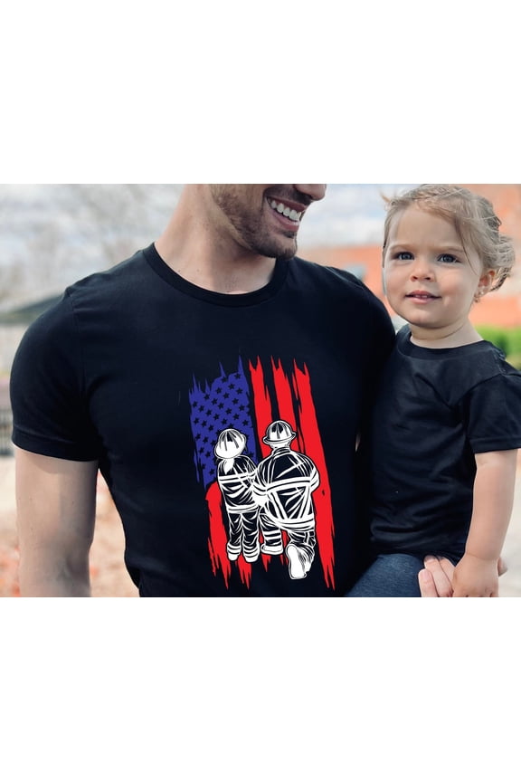 Fireman Dad and Girl Shirt Fireman Shirt Funny Dad Shirt Fathers Day Shirt Gift For Father