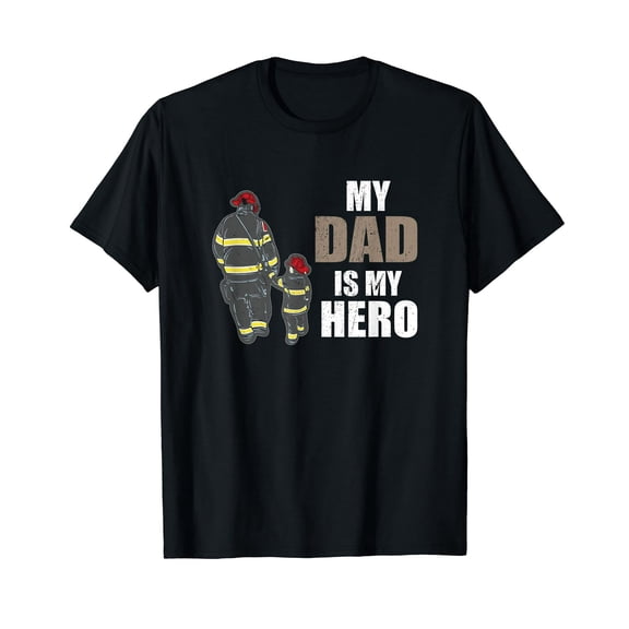 Fireman Dad is My Hero Graphic Gift for Dad Unisex Short Sleeve Casual T-Shirt