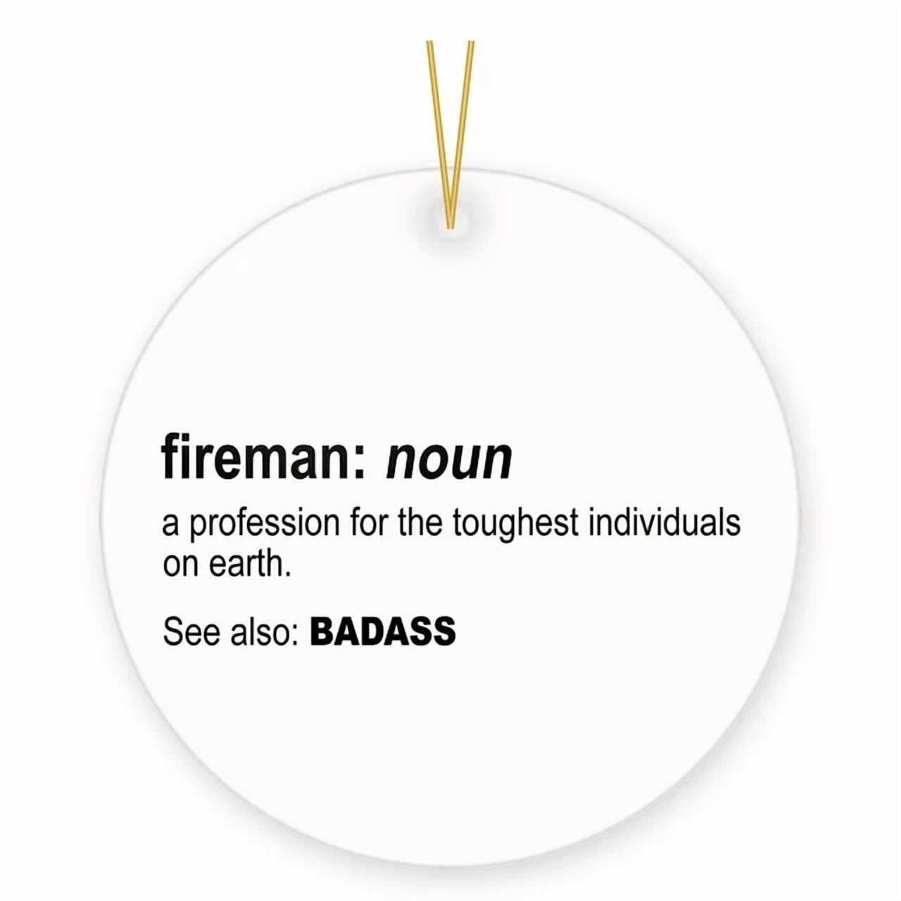 Fireman Definition Christmas Ornament First Responder Gift 2D FLAT ...