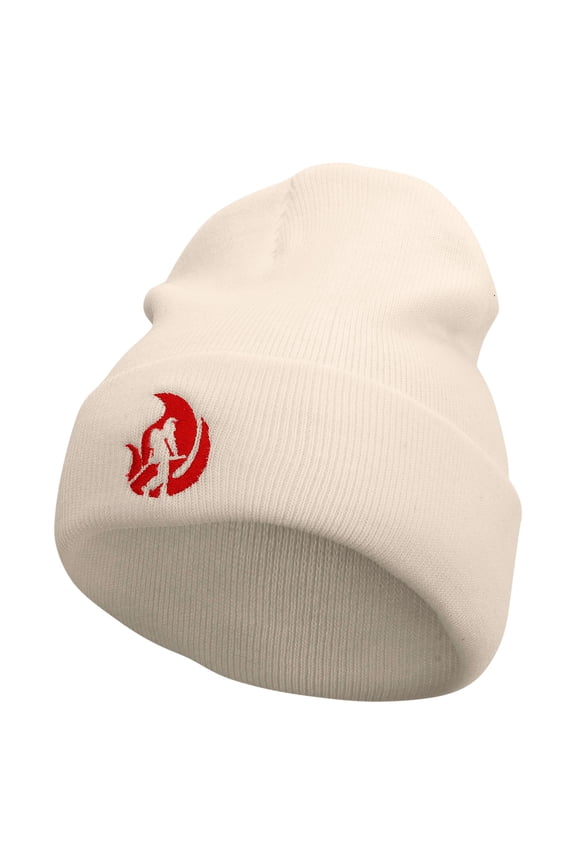 Fireman Embroidered 12 Inch Long Knitted Beanie - Birch OSFM