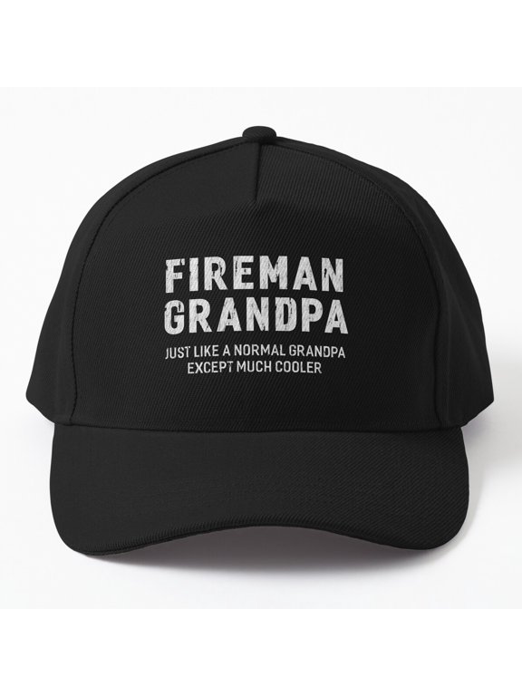 Fireman Grandpa Baseball Cap, Firefighter Grandfather Family Gift Hat, Classic Appreciation Design