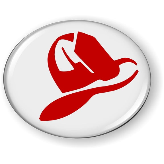 Fireman Hat 3D Domed CAR Emblem Badge Sticker Flexible Round
