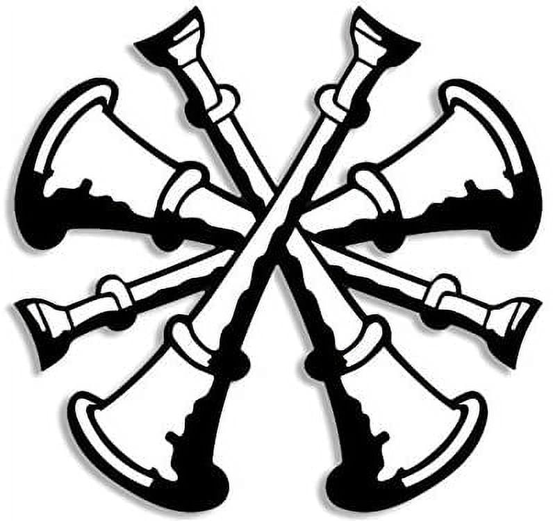 Fireman Rank 4 Bugle Deputy Chief Shaped 3M Reflective sticker fire