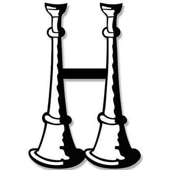 Fireman Rank (x2) Bugle Captain w/Parallel Bar Shaped 3M Reflective sticker| fire Fighter Decal