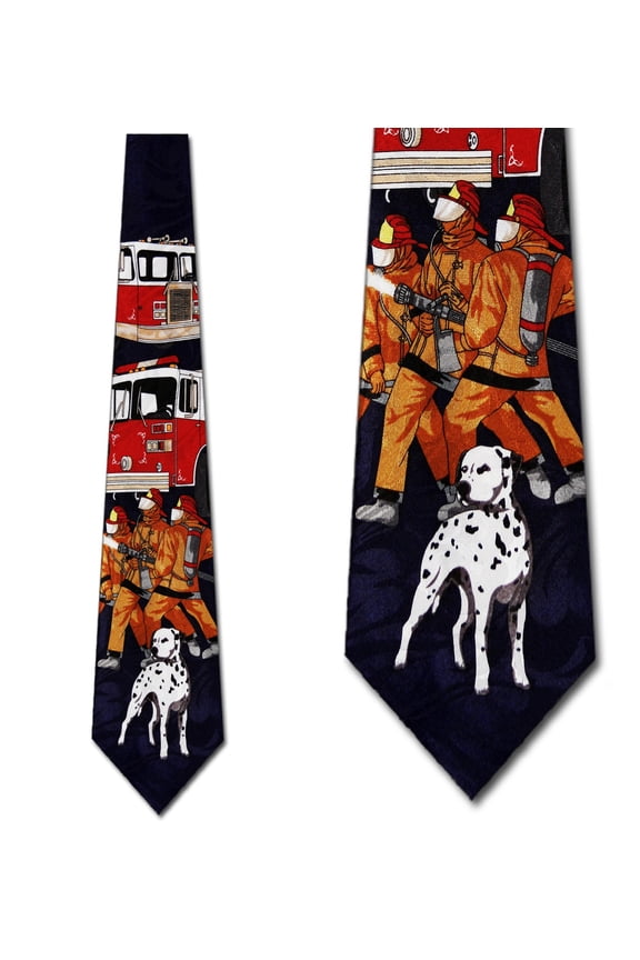 Fireman Rescue (Black) Necktie Mens Tie