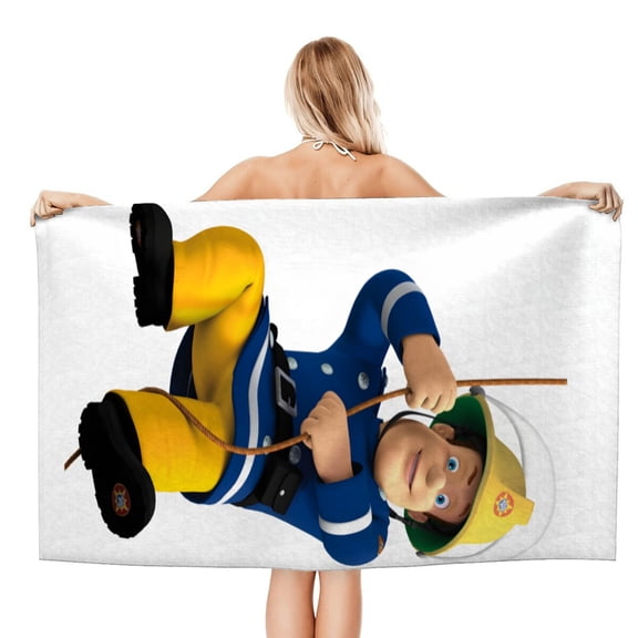 Fireman Sam Beach Quick Drying Towel, super light, fast-drying, and sand-repelling for effortless outdoor relaxation.size 30.7x59in (78x150cm)