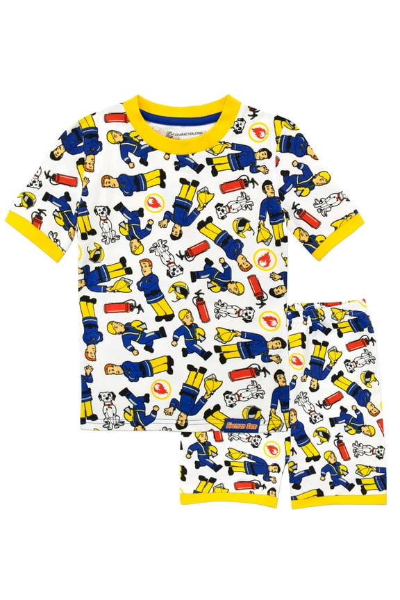 Boys Short Pajamas White Sizes 2T-7