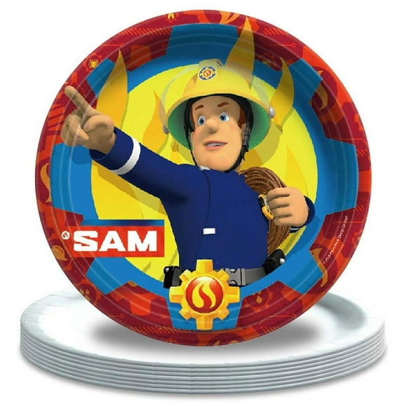 Fire Sam Paper Plates Birthday Decorations Party Supplies Tableware Disposable Dinnerware