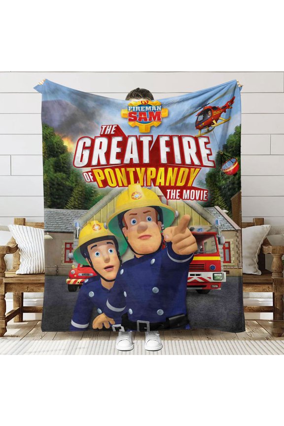Fireman Sam Throw Blanket Gifts for Fans Lover Girls Boys Women Present Hoodie Him Bed 50"x60"
