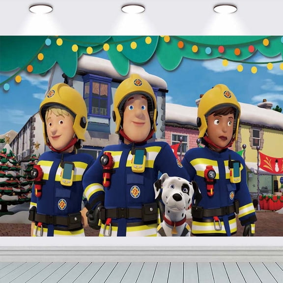 Fireman Sam school Backdrop Taspestry Wall Decor Banner Party Supplies Poster Birthday Decorations Background for Photography Taspestry