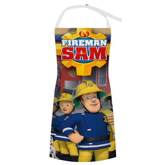 Fireman Sam-theme Cooking Aprons Home Essentials Grilling Kitchen Aprons With Pockets For Men Women House Gifts