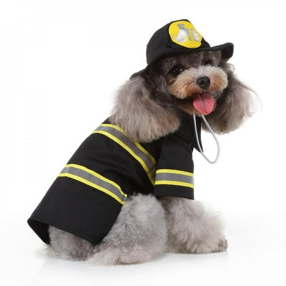 Fireman Suit, Halloween Clothes for Dogs and Cats, Dressing Up Cat Party Costume