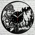 thumbnail image 1 of Fireman Vinyl Clock Record Wall Clock Decor Fan Art Home Vintage Wall Art Design, 1 of 7