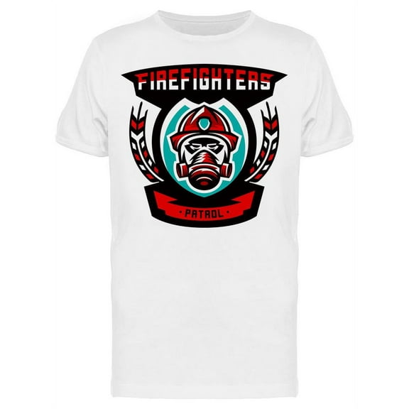 Fireman With Mask Gas T-Shirt Men -Image by Shutterstock, Male Medium