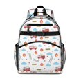thumbnail image 1 of Fireman and Cloud White Pattern Backpack for School, Cute School Bag with Adjustable Shoulder Straps and Padded Back, 15.25"x11.5"x5.25", 1 of 5