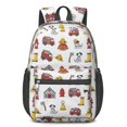 thumbnail image 1 of Fireman and Dalmatian White Pattern 17" Waterproof Oxford School Backpacks for Teens, S-Shape Padded Straps, for School, Travel, Hiking, Camping, 1 of 5
