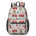 thumbnail image 1 of Fireman and Elephant Grey Pattern 17" Waterproof Oxford School Backpacks for Teens, S-Shape Padded Straps, for School, Travel, Hiking, Camping, 1 of 5