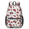 thumbnail image 1 of Fireman and Helmet White Pattern 17" Waterproof Oxford School Backpacks for Teens, S-Shape Padded Straps, for School, Travel, Hiking, Camping, 1 of 5