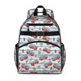 thumbnail image 1 of Fireman and Ladder Blue Pattern Backpack for School, Cute School Bag with Adjustable Shoulder Straps and Padded Back, 15.25"x11.5"x5.25", 1 of 3