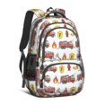 thumbnail image 1 of Fireman and Shield White Pattern Cute School Backpack Bag with Padded Back and Adjustable Shoulder Straps 16.9 X 12.6 X 5.9 Inches, 1 of 5