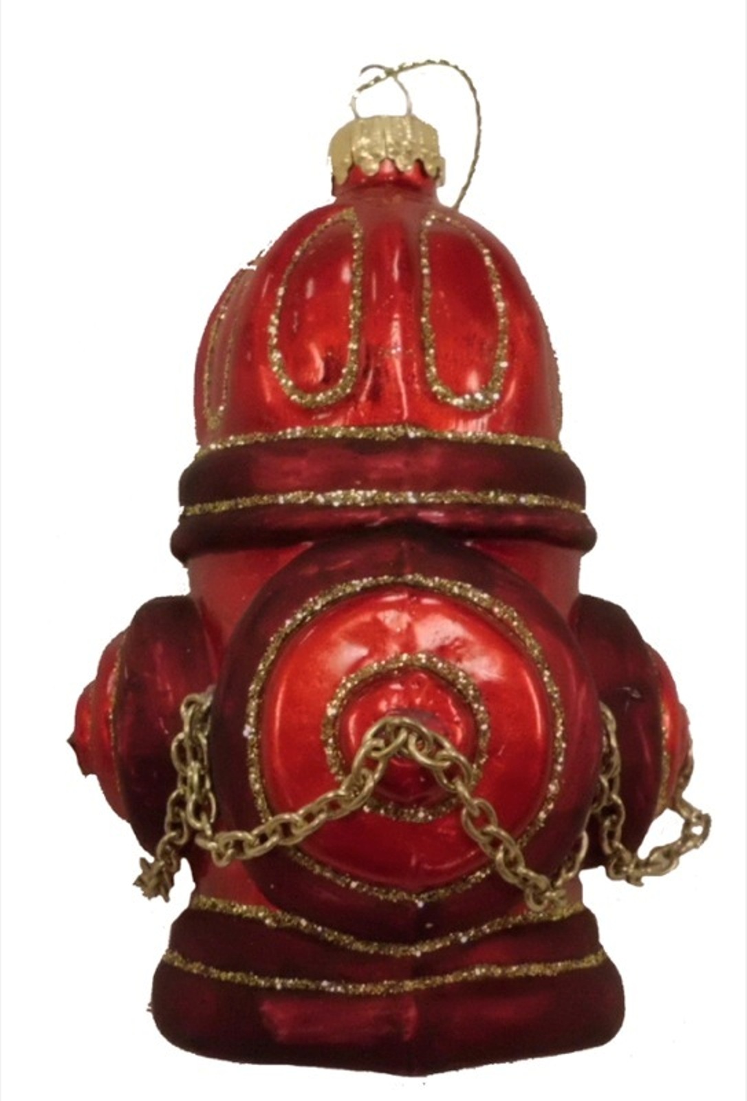 Firemans Red Fire Hydrant 4 Inch Glass Holiday Christmas Ornament