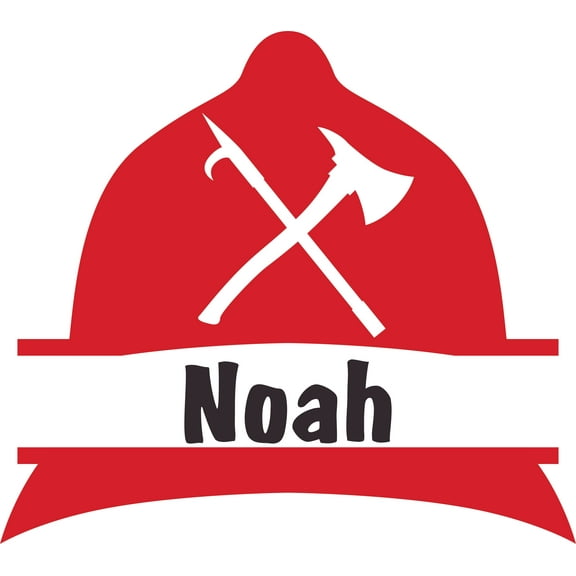 Firemen Hat Fireman Fire Uniform Customized Wall Decal - Custom Vinyl Wall Art - Personalized Name - Baby Girls Boys Kids Bedroom Wall Decal Room Decor Wall Stickers Decoration Size (20x20 inch)