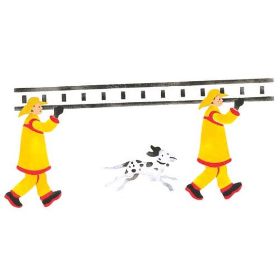 Firemen with Ladder Wall Stencil SKU #3307 by Designer Stencils