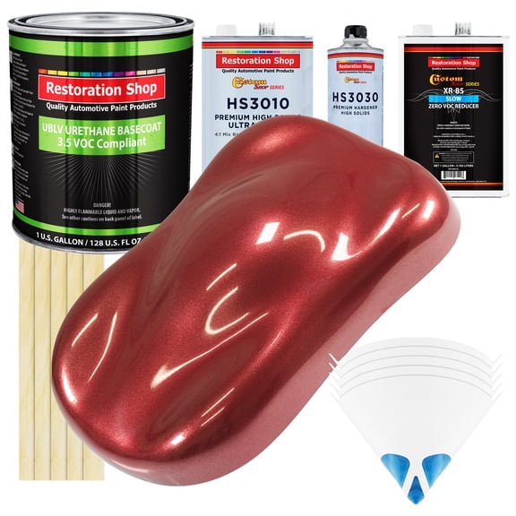 Firemist Red Metallic Low VOC SLOW PREM 1 Gallon Kit URETHANE BASECOAT Clearcoat