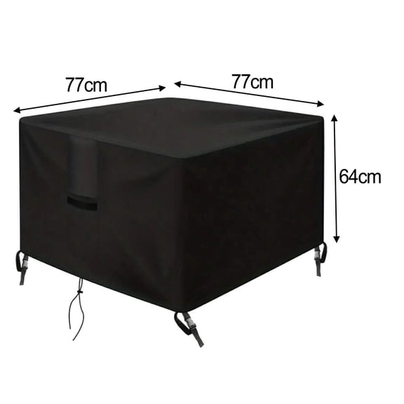 Firepit Cover Garden Table Cover: Windproof Waterproof & Uv Resistant Protection