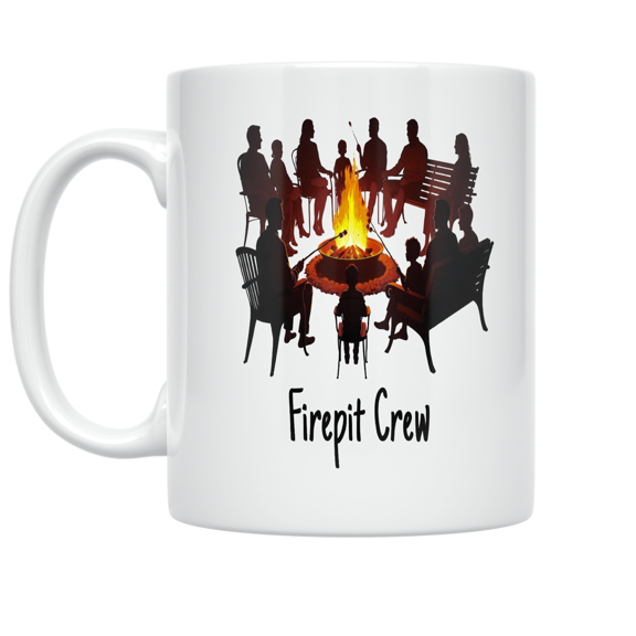 Firepit Crew Family Gathering - Outdoor Enthusiast - 11 oz Ceramic Coffee Mug