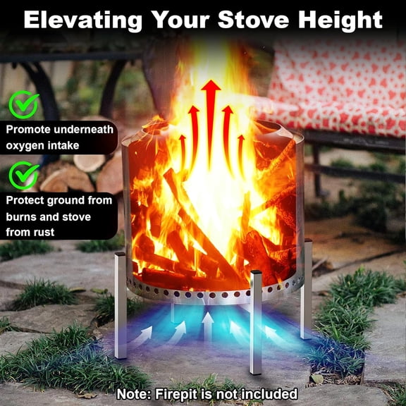Firepit Stand, 19.5" Stainless Steel Stand for Solo Stove Bonfire and Other 19.5 in Firepit, Fire Pit Accessory, Camping Outdoor Fireplace Tools$$Garden & Patio