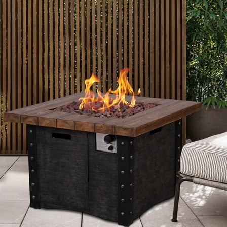 Afterglow Outdoor 34.5" Propane Fire Pit Table for Outside Patio Backyard Garden | 50,000 BTU, CSA Certified