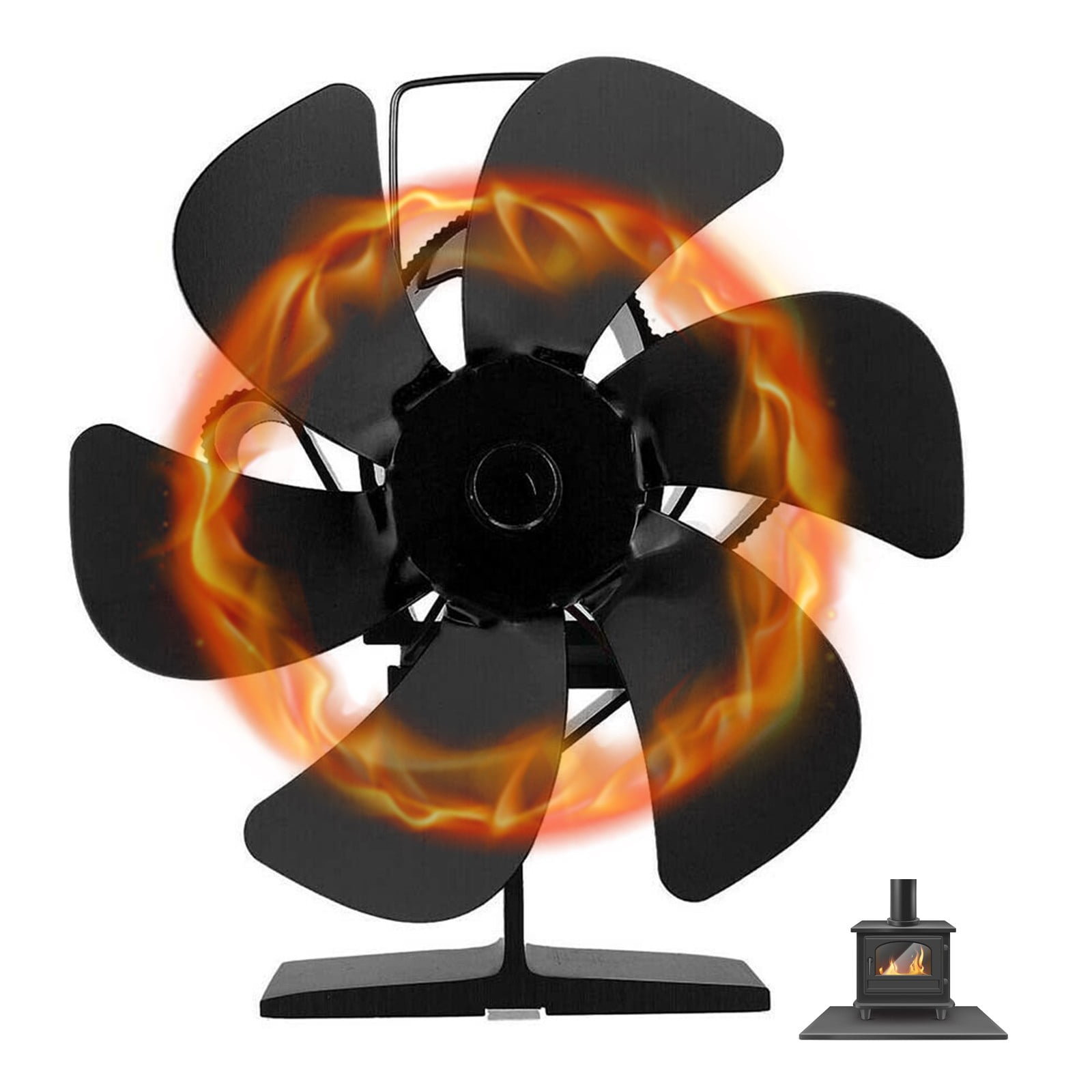Fireplace 1 Pcs 1400Rpm 160-210 Air Volume 6 Pieces Fan Blades Aluminum ...