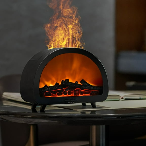 Fireplace Aroma Diffuser 2025 New Essential Oil Diffuser with LED Flame, Flameless Candle Oil Diffuser Air Humidifier for Bedroom Home Aromatherapy Relaxation