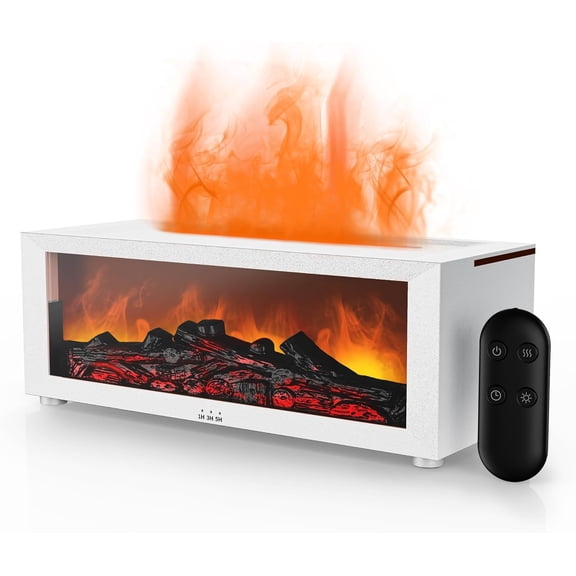 Fireplace Aroma Diffuser with 7-Color Flame Effect, Remote Control & Timer Function, Auto Shut-Off Safety for Home Office Use