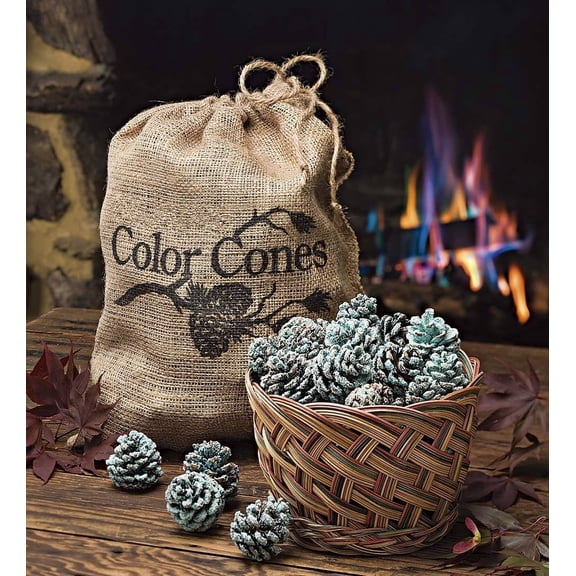 Fireplace Color Cones, Festive Fun Rainbow Flame Changing Pine Cones, Fire Pit Campfire Hearth Wood Burning Accessories for Holidays or Anytime