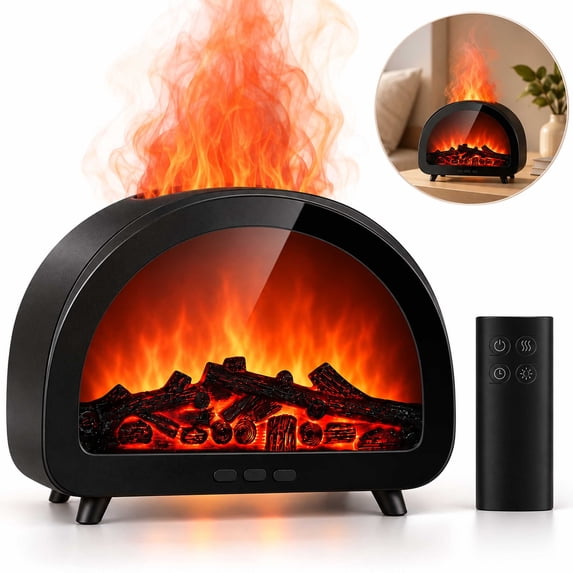 Fireplace Diffuser, Mini Aroma Humidifier with Flame Effect, for Home ...