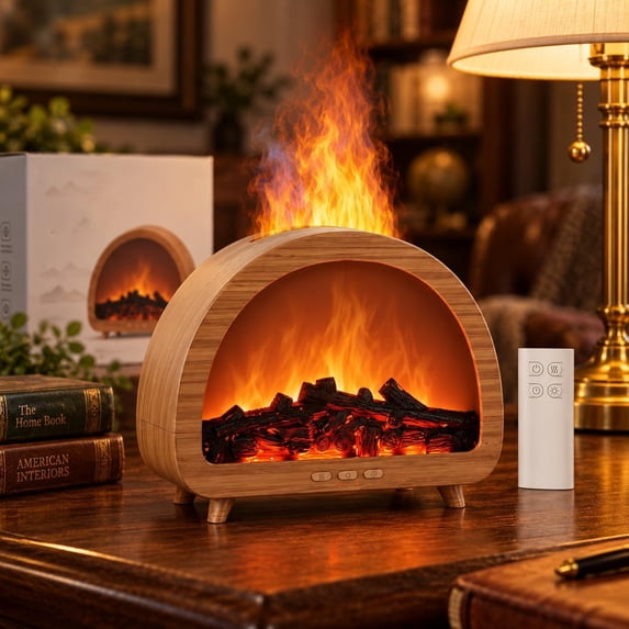 Fireplace Essential Oil Rain Lamp Water Vapor Cute Lifelines Flameless ...