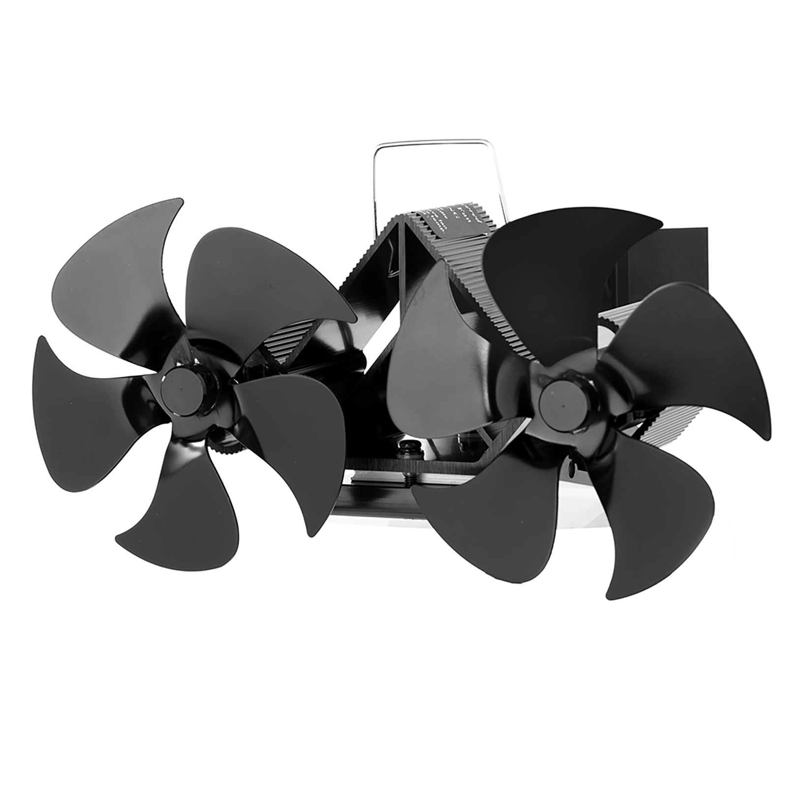 Fireplace Fan Double Head 10 Blade Furnace Fan Wall Mounted Unpowered
