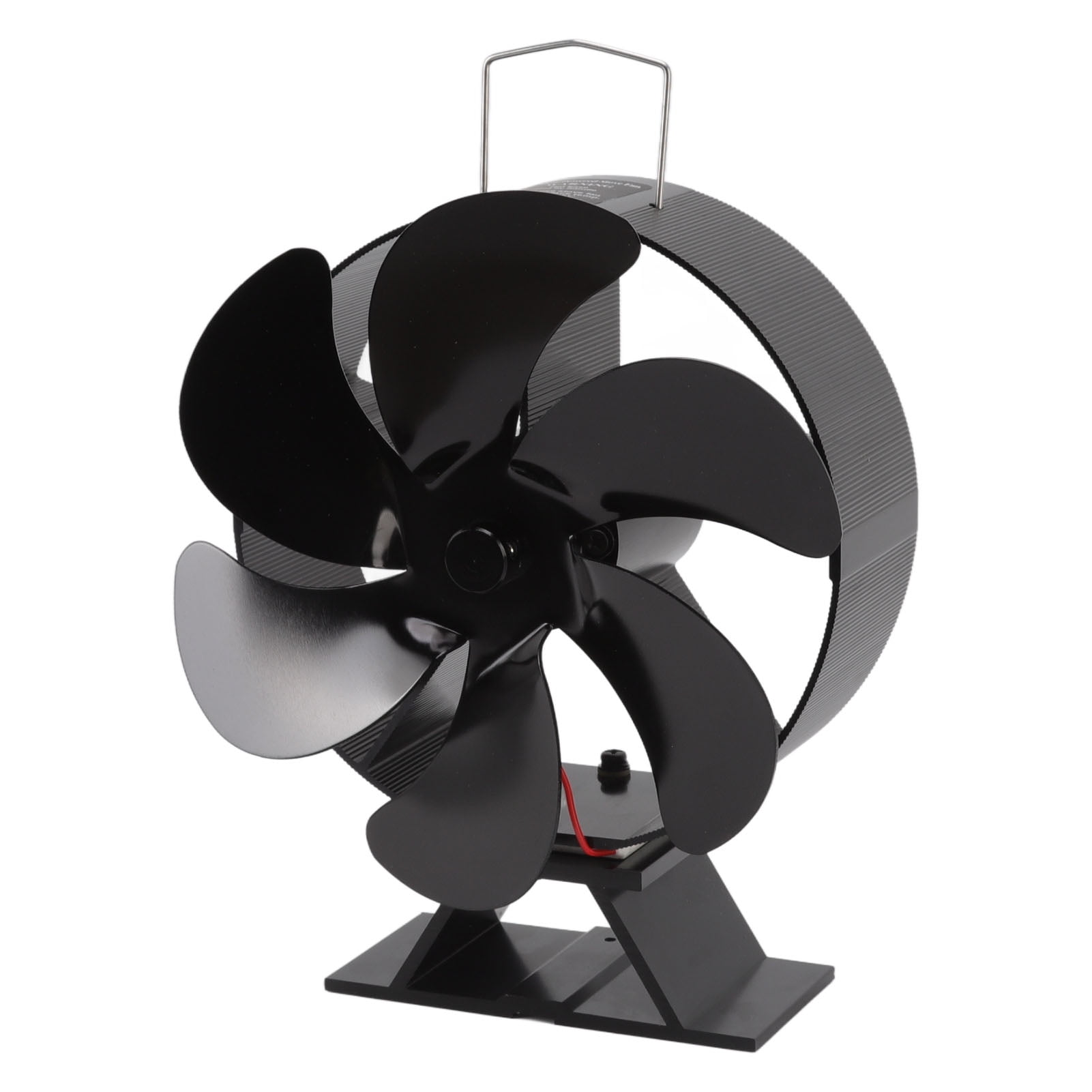 Fireplace Fan, Noise Anodized Aluminum Heat Powered 6 Blades Wood