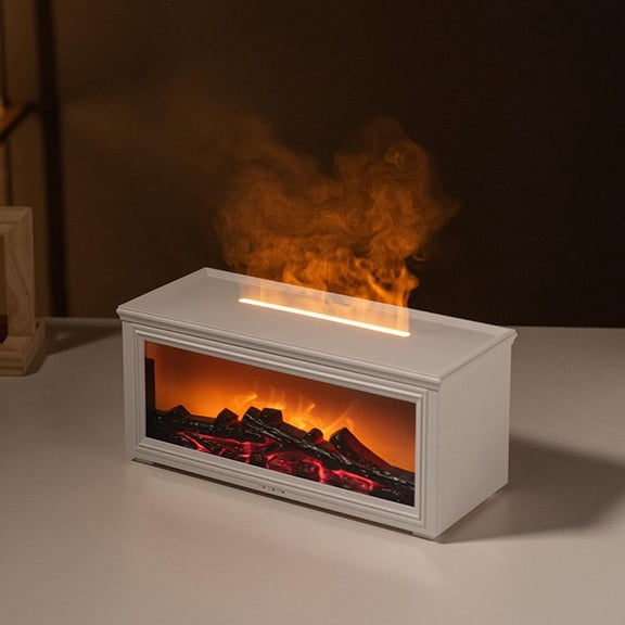 Fireplace Flame Air Diffuser Humidifier,7 Colors Aromatherapy Essential Oil Diffuser,150ml Ultrasonic Cool Mist Humidifier with Remote,3 Gears Timer Shutdown for Home, Bedroom, Office,Yoga (Black)