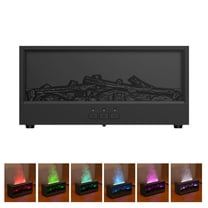 Fireplace Flame Air Diffuser Humidifier,7 Colors Aromatherapy Essential Oil Diffuser,150ml Ultrasonic Cool Mist Humidifier with Remote,3 Gears Timer Shutdown for Home, Bedroom, Office,Yoga (Black)
