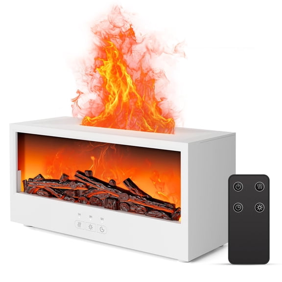 Fireplace Flame Air Diffuser Humidifier,7 Colors Aromatherapy Essential Oil Diffuser, Ultrasonic Aroma Humidifier with Remote Control & Timer for Bedroom, Home, Office, Yoga