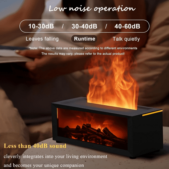 Fireplace Flame Diffuser  9.47oz Cool Mist Humidifier  USB Aroma Diffuser  Remote  Timer  7 Colors  Essential Oils  Gift for Home  Office  Mother‘s Day  Birthday