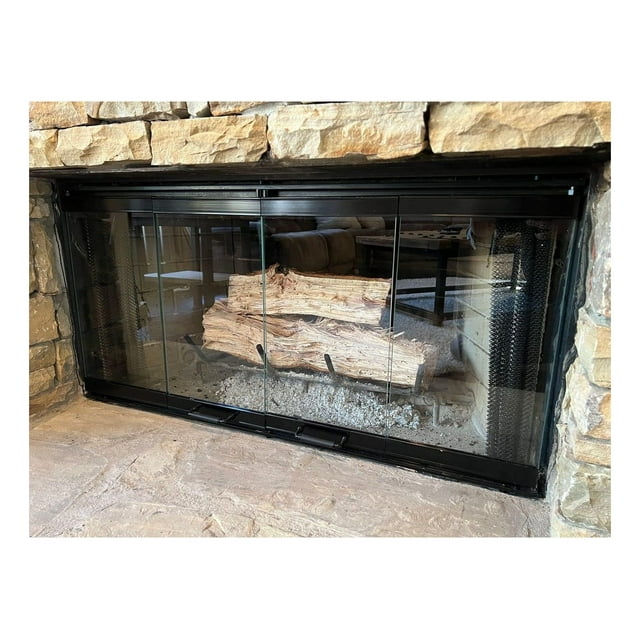Fireplace Glass Doors for Fireplace Model BE42 (Black Finish)