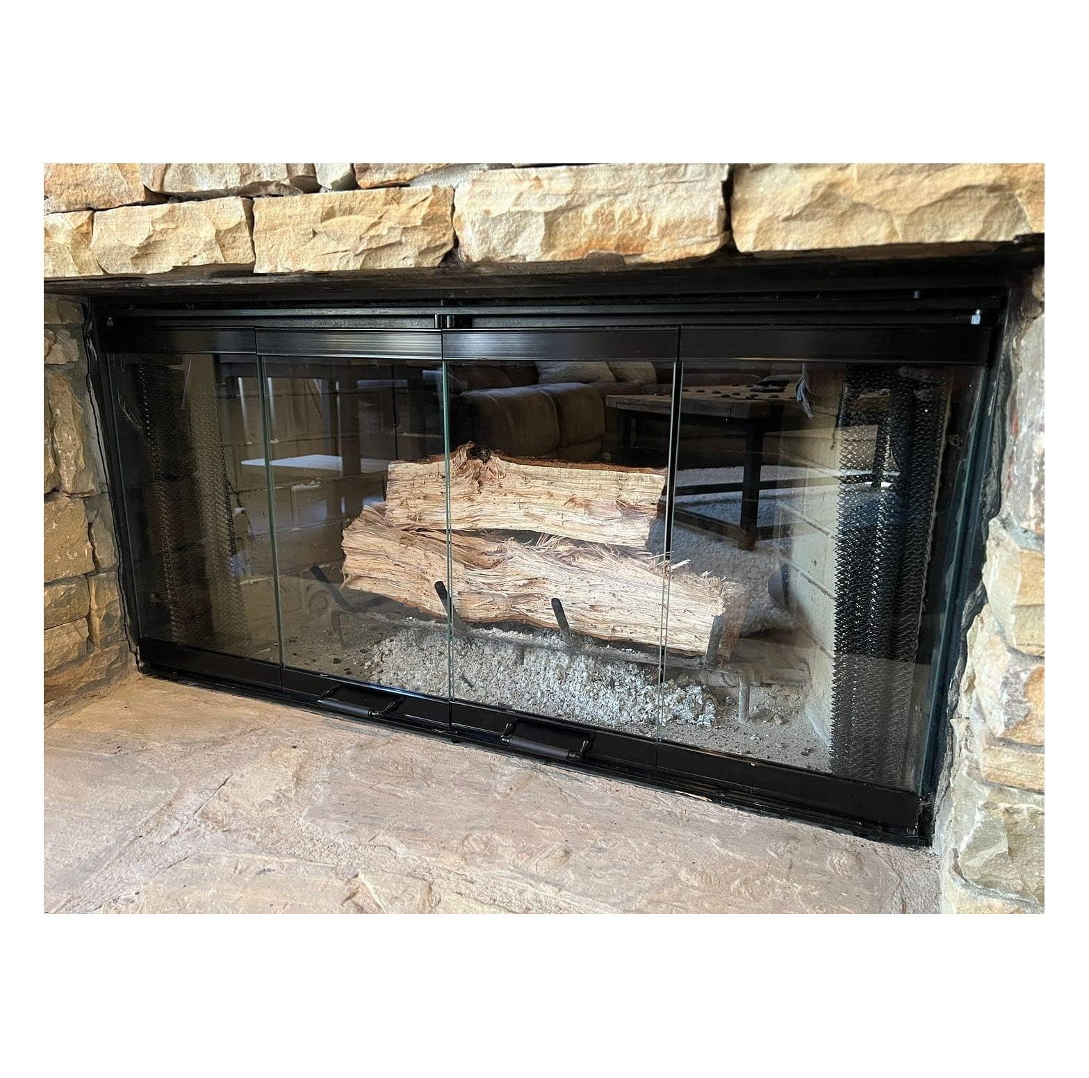 Fireplace Glass Doors for Marco Fireplace (Black Finish)
