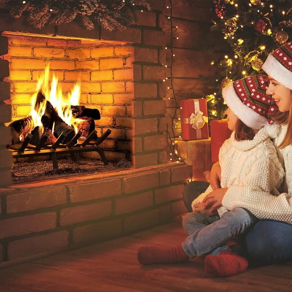 Fireplace Grate 21 Inch, Fireplace Grates Heavy Duty Cast Iron Solid Steel 7 Bars Fire Pit Grate with 6 Support Legs, Fireplace Log Grate Outdoor Indoor Wrought Iron Wood Burning Rack